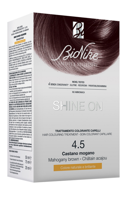 BIONIKE SHINE ON TRATTAMENTO COLORANTE PER CAPELLI - CASTANO MOGANO 4.5