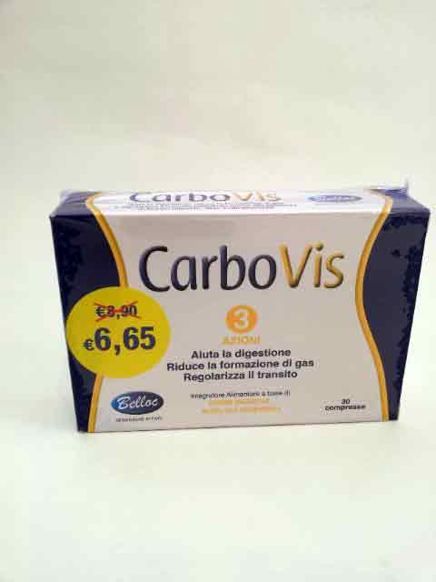 CARBOVIS BELLOC - INTEGRATORE ALIMENTARE DI ENZIMI DIGESTIVI - 30 COMPRESSE DA 550 MG