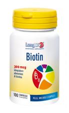 LONGLIFE BIOTIN INTEGRATORE ALIMENTARE DI BIOTINA 300mcg 100 COMPRESSE